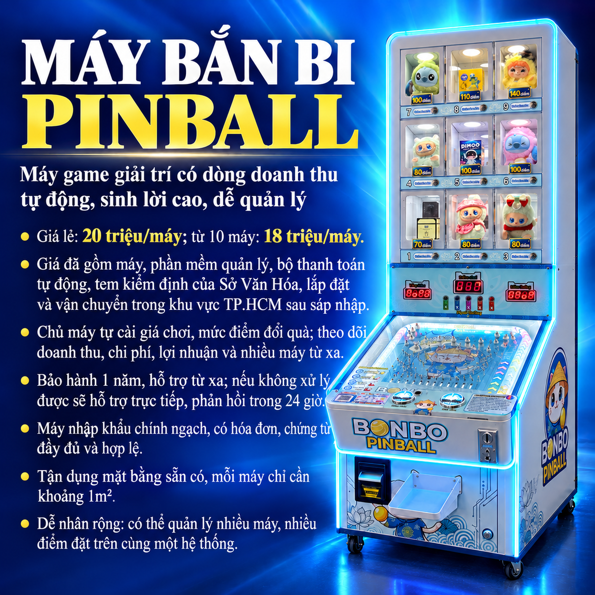 Doanh thu tự động máy pinball